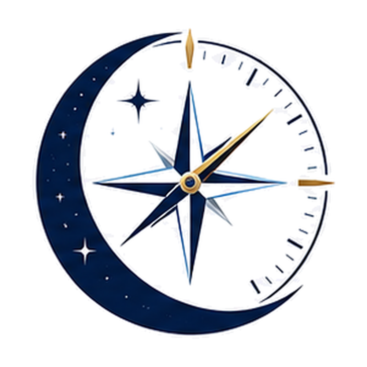 Dreamfinder Solutions compass and crescent moon logo